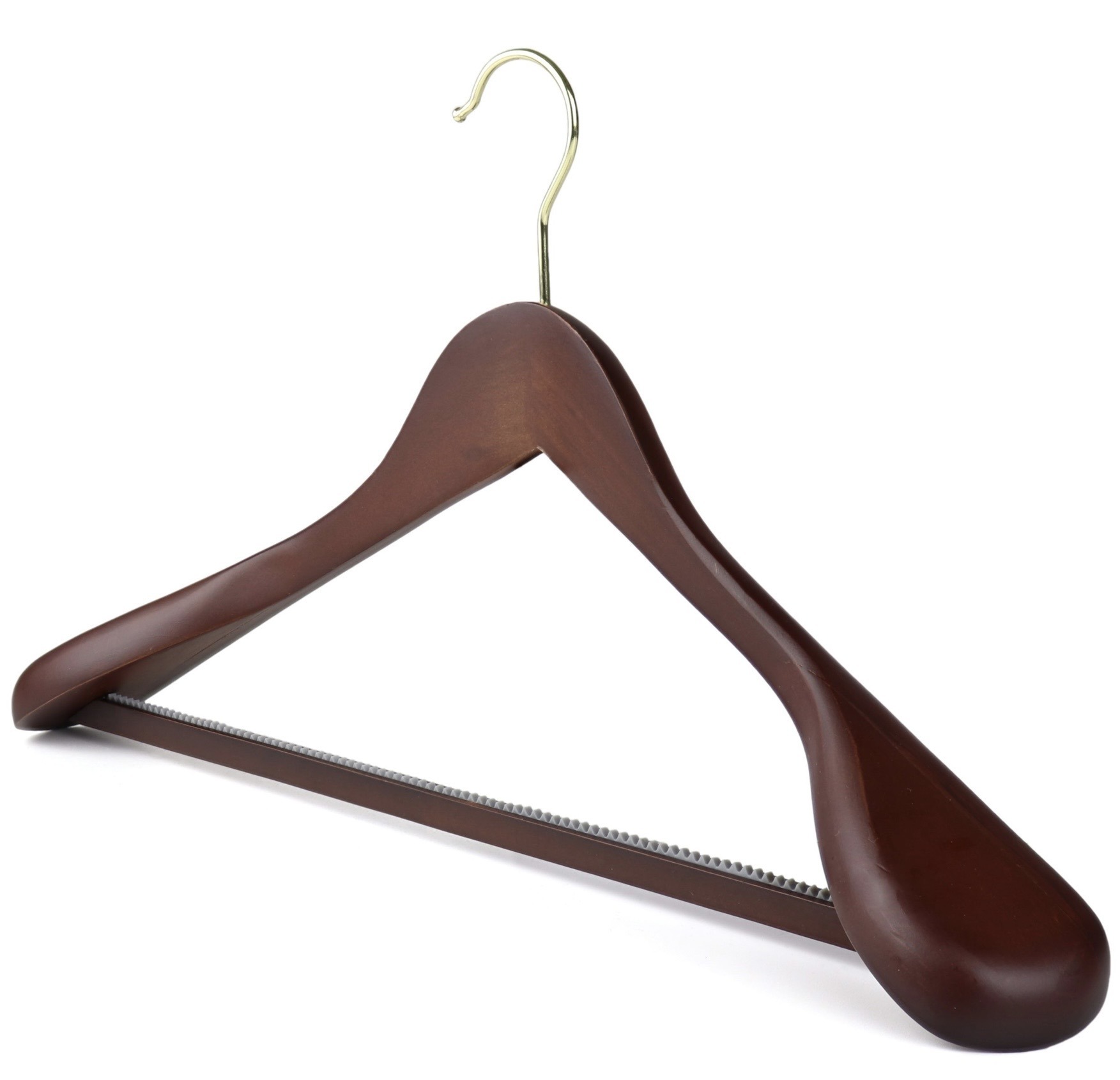 Dark wood suit Hanger, side view