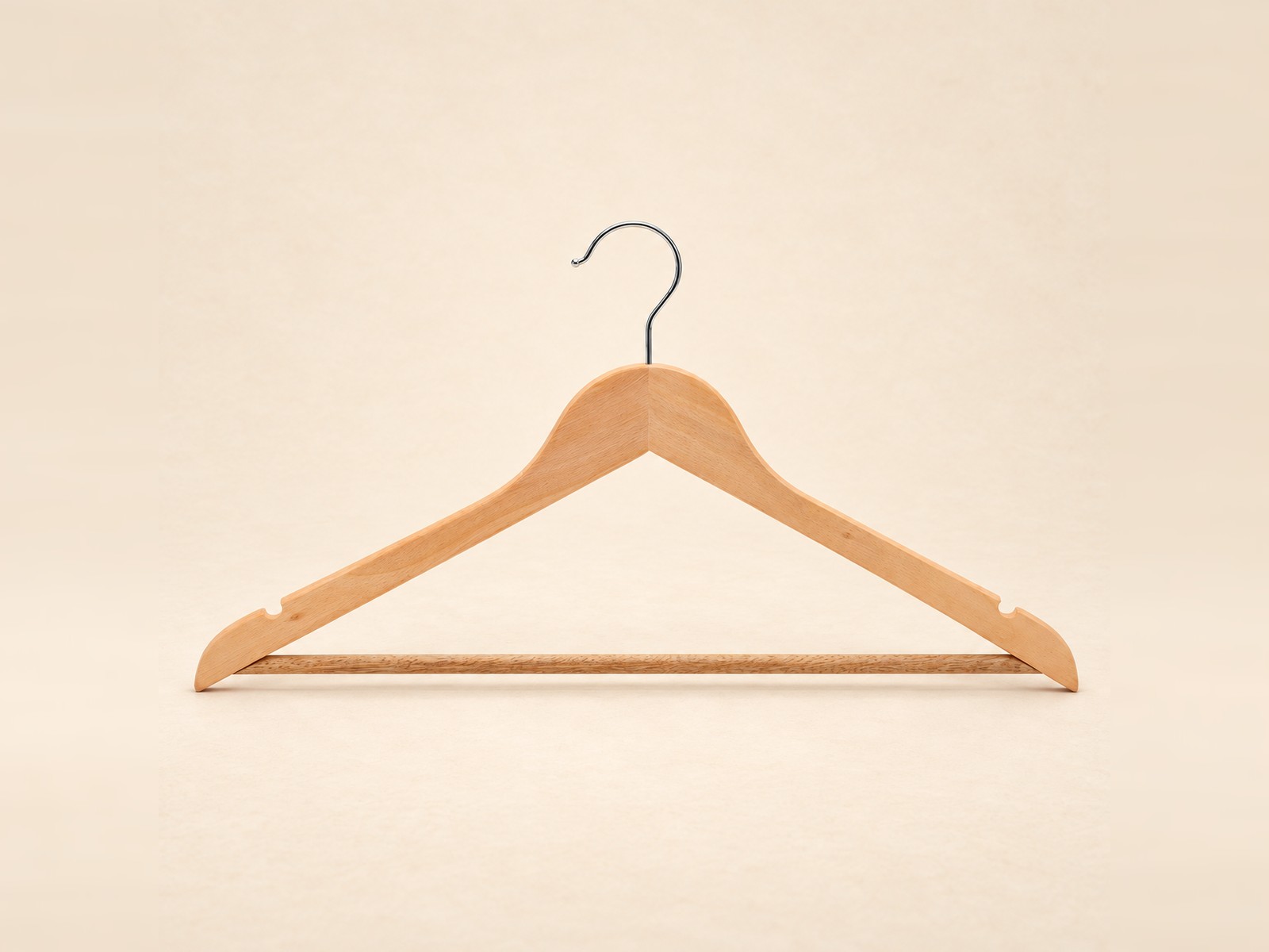 Light wood Hanger with trouser bar