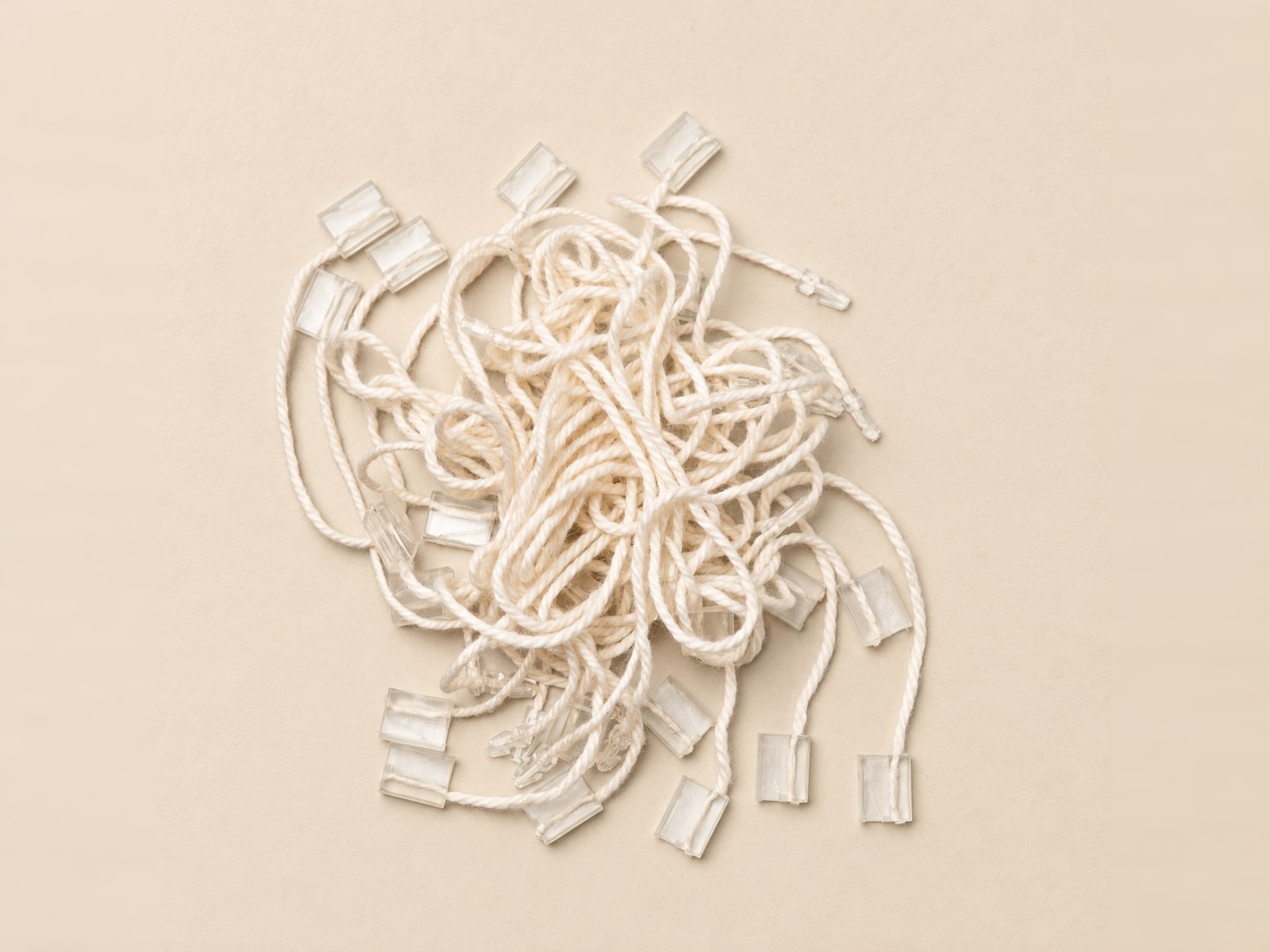 Natural linen Loop Fasteners with clear seals