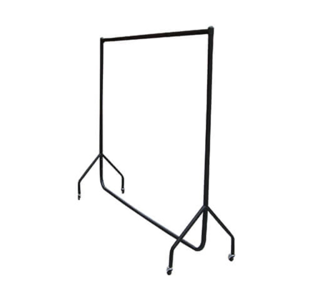 Black rolling garment rail
