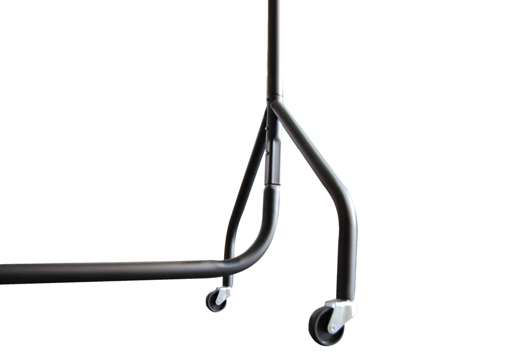 Caster base on a garment rail