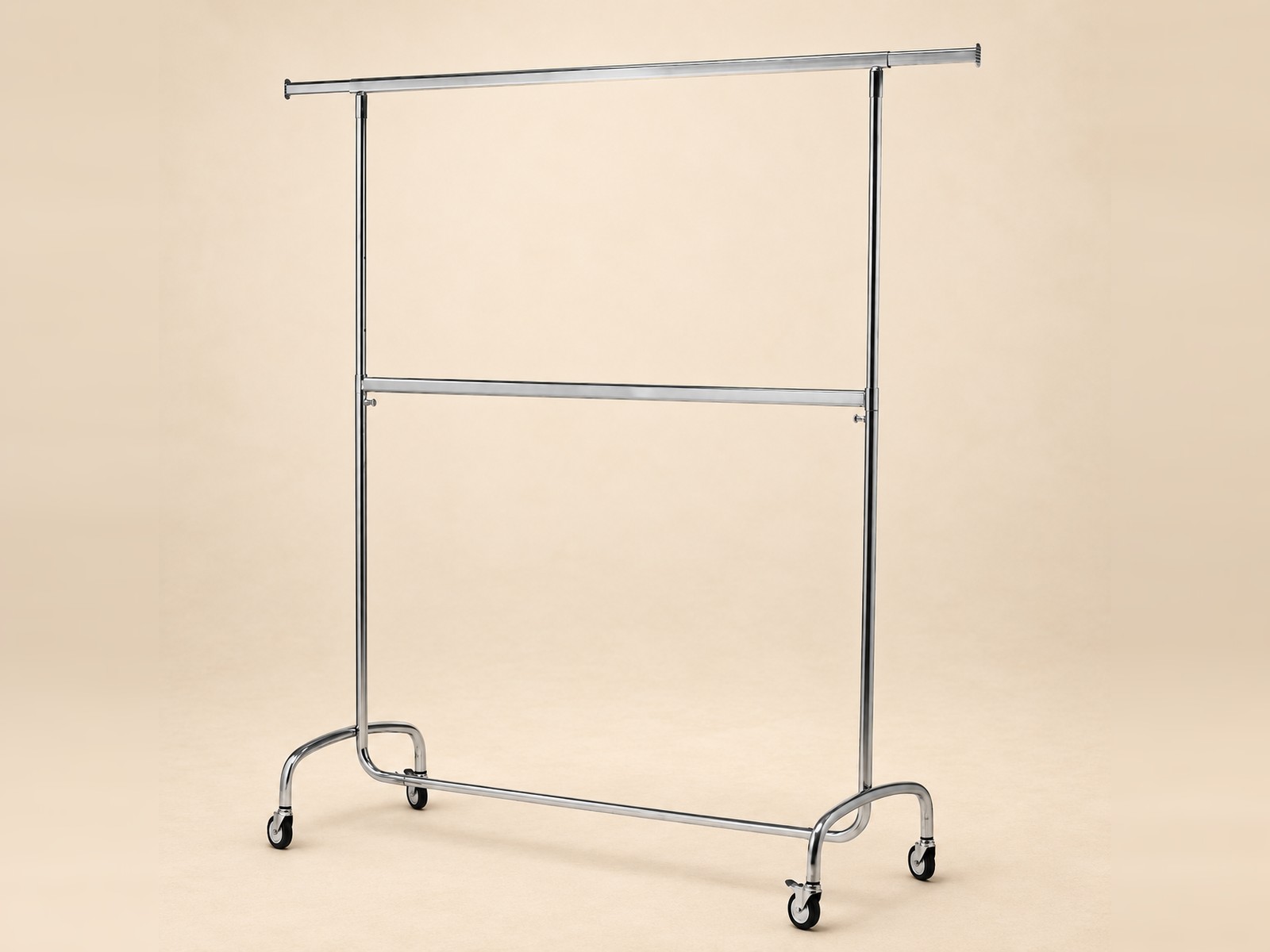 Chrome Clothing Rack with lower rail